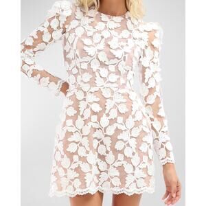 Elegant White Floral Mini Dress